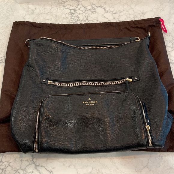 Black soft leather Kate Spade purse with original dust cover - Picture 10 of 12